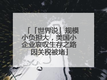 「世界说」规模小负担大，美国小企业哀叹生存之路因关税被堵