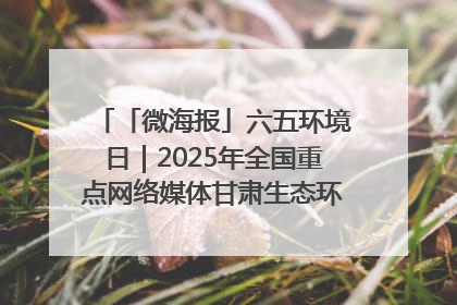 「微海报」六五环境日｜2025年全国重点网络媒体甘肃生态环保行走进兰州新区