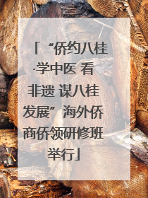 “侨约八桂·学中医 看非遗 谋八桂发展”海外侨商侨领研修班举行
