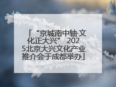 “京城南中轴·文化正大兴” 2025北京大兴文化产业推介会于成都举办