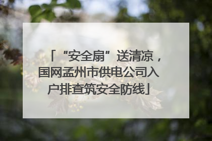 “安全扇”送清凉，国网孟州市供电公司入户排查筑安全防线
