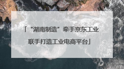 “湖南制造”牵手京东工业 联手打造工业电商平台