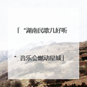 “湖南民歌几好听”音乐会燃动星城