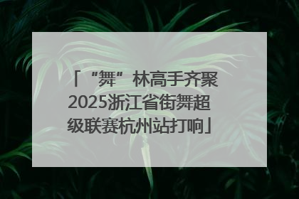 “舞”林高手齐聚 2025浙江省街舞超级联赛杭州站打响