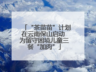 “茶苗苗”计划在云南保山启动 为留守困境儿童三餐“加肉”