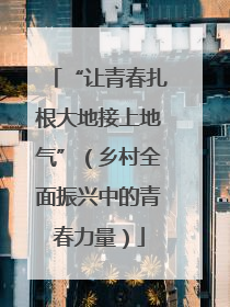 “让青春扎根大地接上地气”（乡村全面振兴中的青春力量）