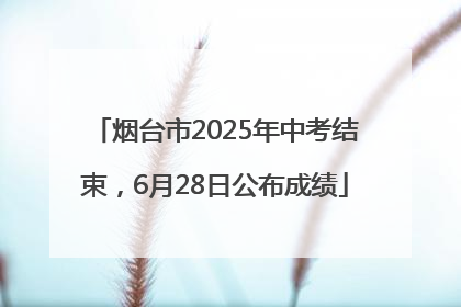 烟台市2025年中考结束，6月28日公布成绩