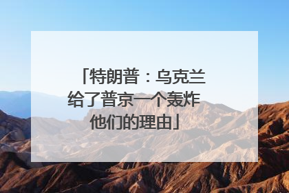 特朗普：乌克兰给了普京一个轰炸他们的理由
