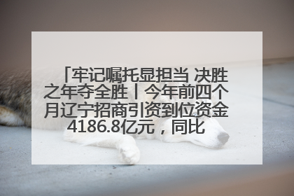 牢记嘱托显担当 决胜之年夺全胜丨今年前四个月辽宁招商引资到位资金4186.8亿元，同比增长17.4%