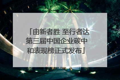 由新者胜 至行者达 第三届中国企业碳中和表现榜正式发布