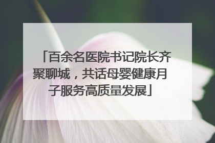 百余名医院书记院长齐聚聊城，共话母婴健康月子服务高质量发展