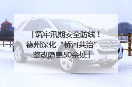 筑牢汛期安全防线！德州深化“桥河共治”整改隐患50余处