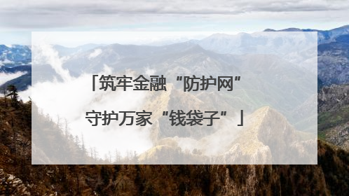 筑牢金融“防护网” 守护万家“钱袋子”