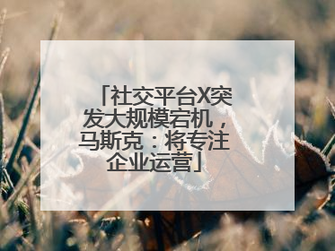 社交平台X突发大规模宕机，马斯克：将专注企业运营