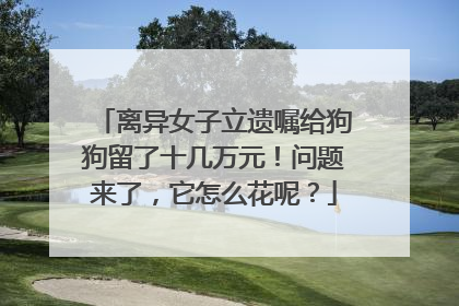 离异女子立遗嘱给狗狗留了十几万元！问题来了，它怎么花呢？