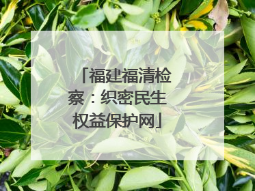 福建福清检察：织密民生权益保护网