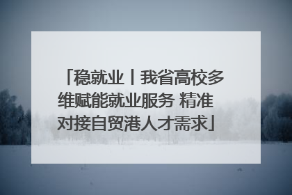 稳就业丨我省高校多维赋能就业服务 精准对接自贸港人才需求