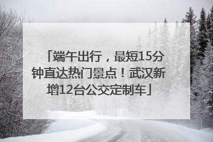 端午出行，最短15分钟直达热门景点！武汉新增12台公交定制车