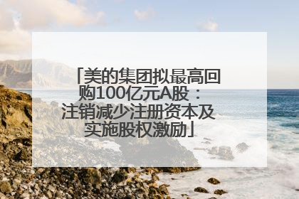 美的集团拟最高回购100亿元A股：注销减少注册资本及实施股权激励