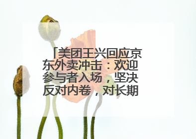 美团王兴回应京东外卖冲击：欢迎参与者入场，坚决反对内卷，对长期很有信心