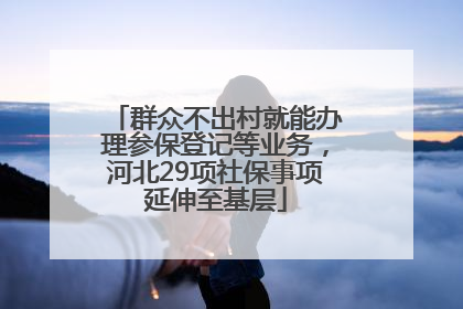 群众不出村就能办理参保登记等业务，河北29项社保事项延伸至基层