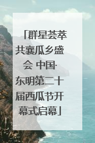群星荟萃共襄瓜乡盛会 中国·东明第二十届西瓜节开幕式启幕