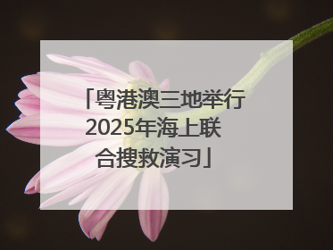 粤港澳三地举行2025年海上联合搜救演习