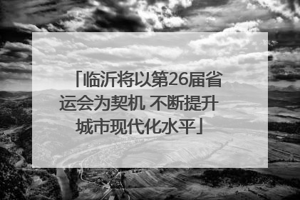 临沂将以第26届省运会为契机 不断提升城市现代化水平