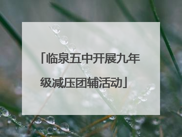 临泉五中开展九年级减压团辅活动
