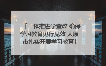 一体推进学查改 确保学习教育见行见效 太原市扎实开展学习教育
