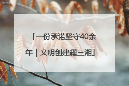 一份承诺坚守40余年｜文明创建耀三湘