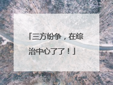 三方纷争，在综治中心了了！
