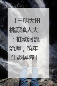 三明大田桃源镇人大：推动河流治理，筑牢生态屏障