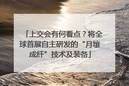 上交会有何看点？将全球首展自主研发的“月壤成纤”技术及装备