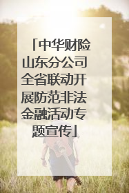 中华财险山东分公司全省联动开展防范非法金融活动专题宣传