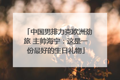 中国男排力克欧洲劲旅 主帅海宁：这是一份最好的生日礼物