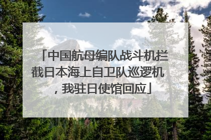 中国航母编队战斗机拦截日本海上自卫队巡逻机，我驻日使馆回应