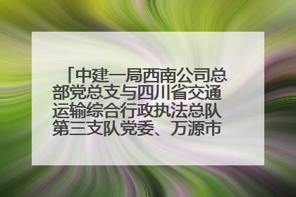 中建一局西南公司总部党总支与四川省交通运输综合行政执法总队第三支队党委、万源市草坝镇莲花院村党支部开展党建联建