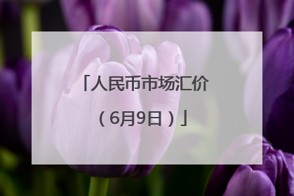 人民币市场汇价（6月9日）