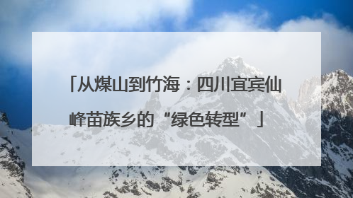 从煤山到竹海：四川宜宾仙峰苗族乡的“绿色转型”