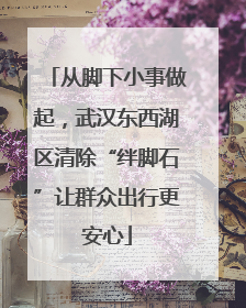 从脚下小事做起，武汉东西湖区清除“绊脚石”让群众出行更安心