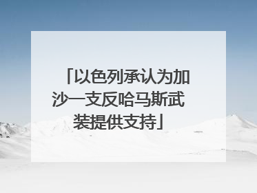 以色列承认为加沙一支反哈马斯武装提供支持