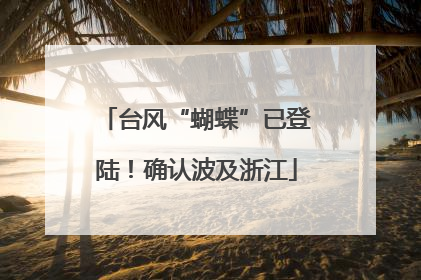 台风“蝴蝶”已登陆！确认波及浙江