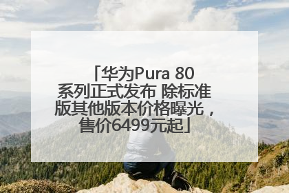 华为Pura 80系列正式发布 除标准版其他版本价格曝光，售价6499元起