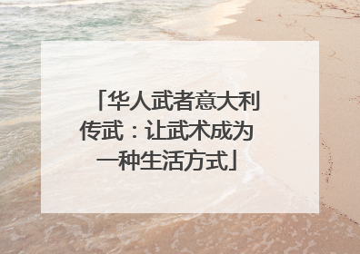 华人武者意大利传武：让武术成为一种生活方式