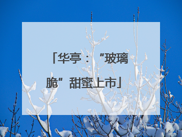 华亭：“玻璃脆”甜蜜上市