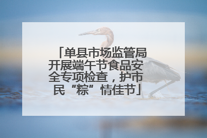 单县市场监管局开展端午节食品安全专项检查，护市民“粽”情佳节