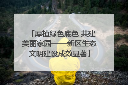 厚植绿色底色 共建美丽家园——新区生态文明建设成效显著