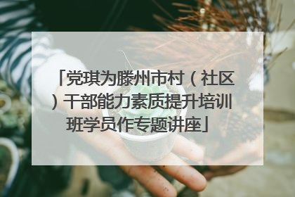 党琪为滕州市村（社区）干部能力素质提升培训班学员作专题讲座