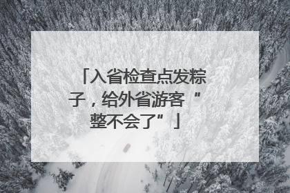 入省检查点发粽子，给外省游客“整不会了”